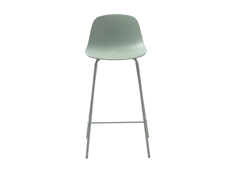 Hel - Lot de 2 chaises de bar en plastique et métal H67,5cm - Vert