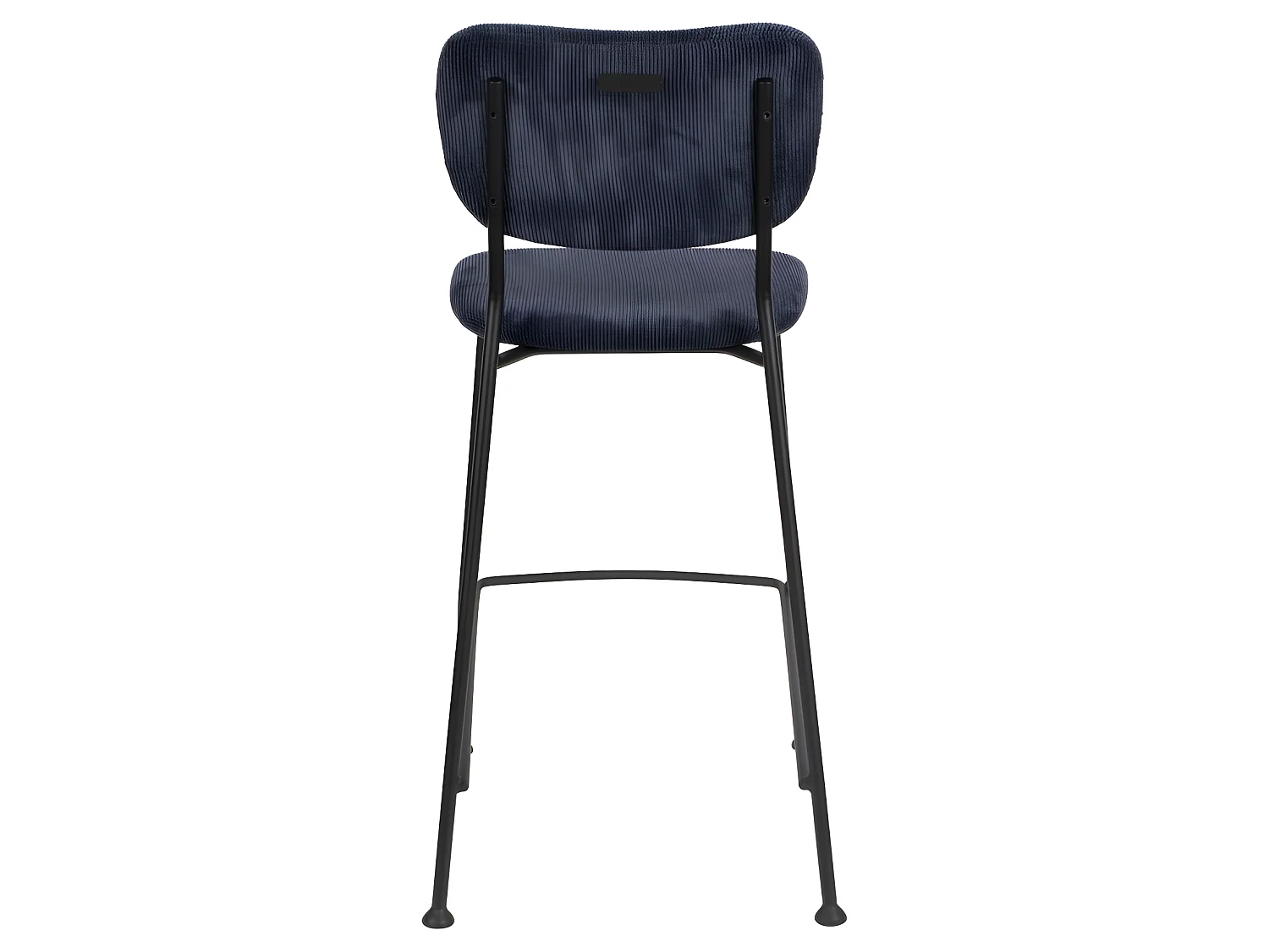 Benson - Lot de 2 tabourets de bar en velours côtelé H65cm - Bleu foncé