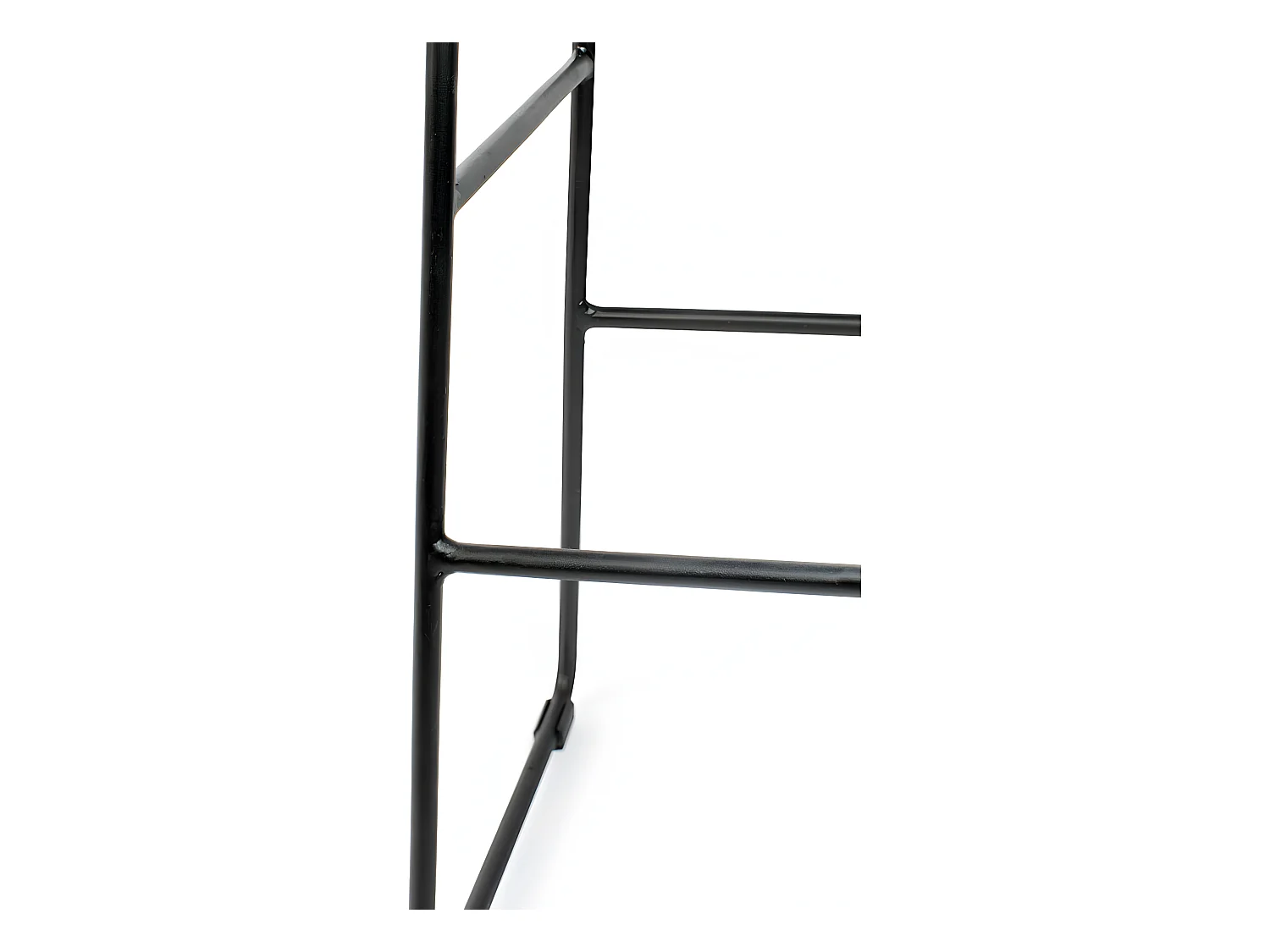 Tangle - Tabouret de bar en teck recyclé et métal H62cm - Noir
