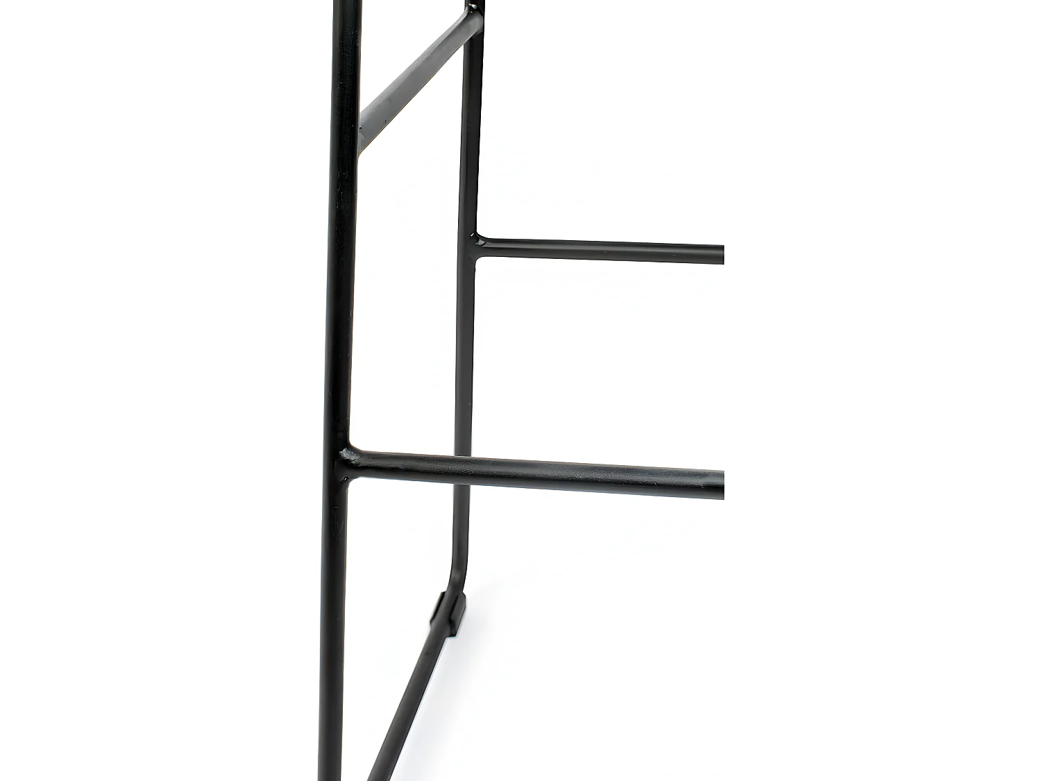 Tangle - Tabouret de bar en teck recyclé et métal H62cm - Noir