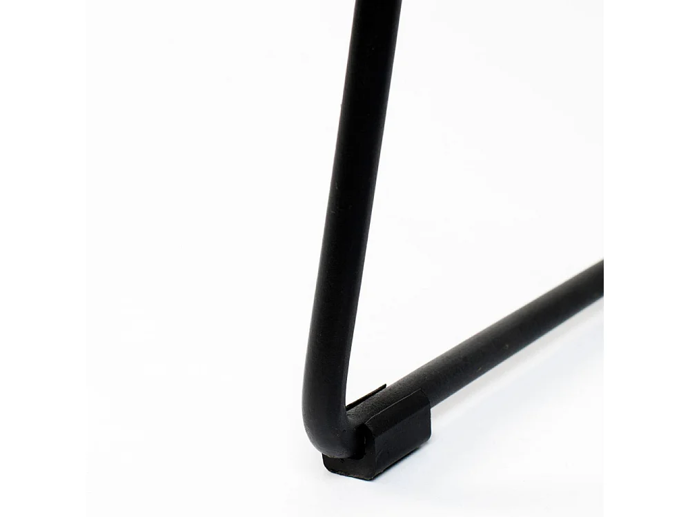Tangle - Tabouret de bar en teck recyclé et métal H76cm - Noir