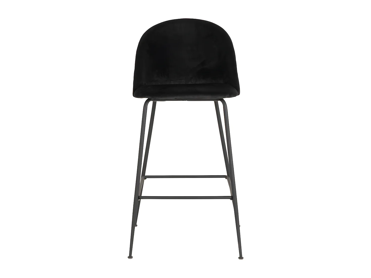 Lausanne - Lot de 2 chaises de bar en velours et métal H77cm - Noir