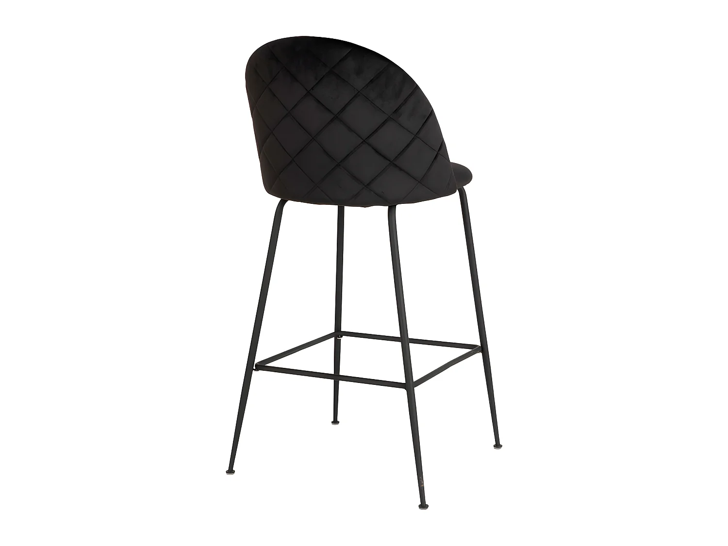 Lausanne - Lot de 2 chaises de bar en velours et métal H77cm - Noir