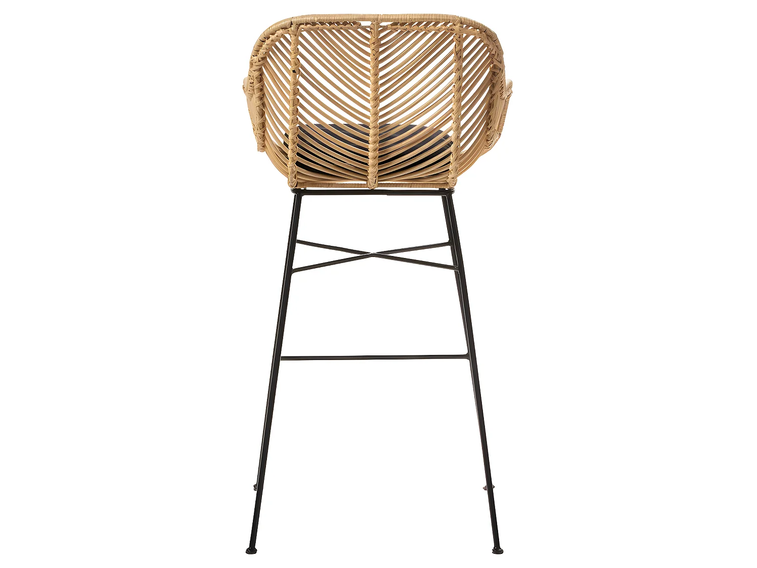 Nunuhai - Lot de 2 tabourets de bar en rotin H68cm - Naturel