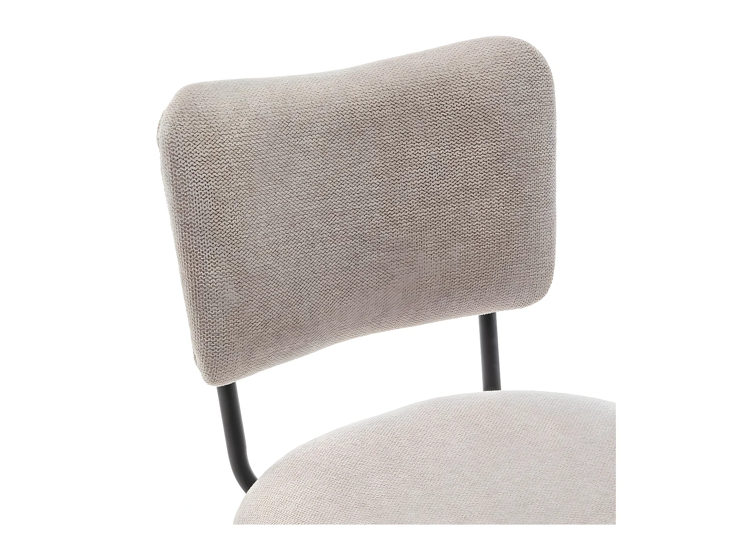 Vander - Lot de 2 chaises de bar en tissu et métal H65cm - Beige