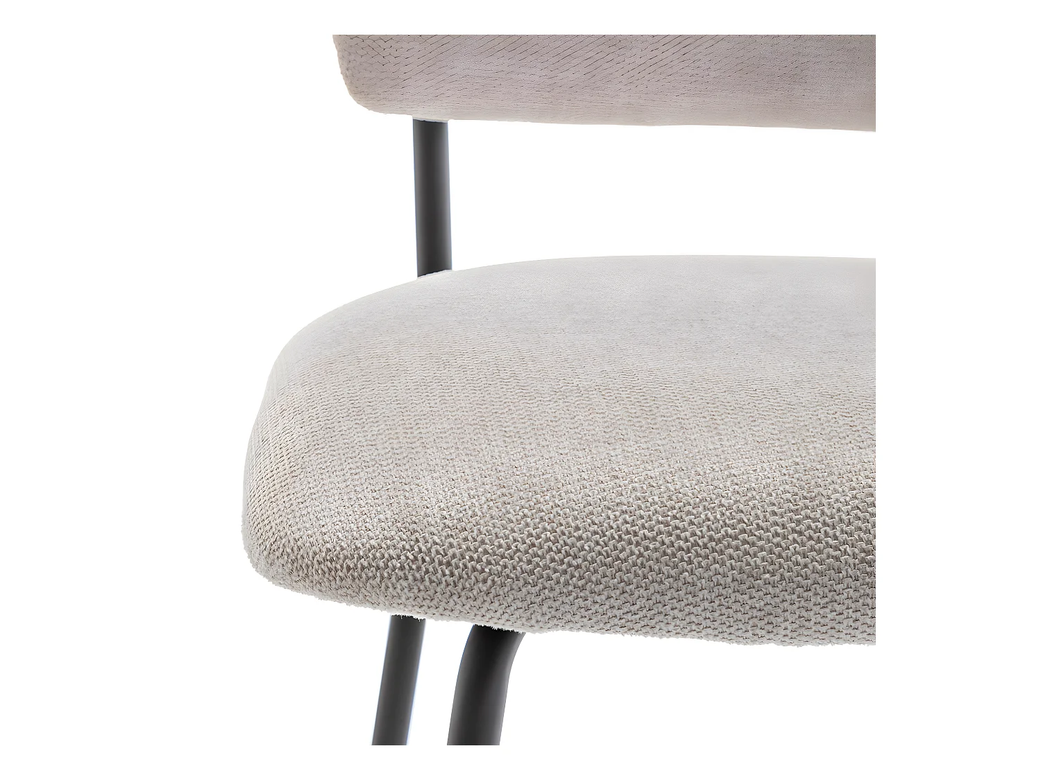 Vander - Lot de 2 chaises de bar en tissu et métal H65cm - Beige