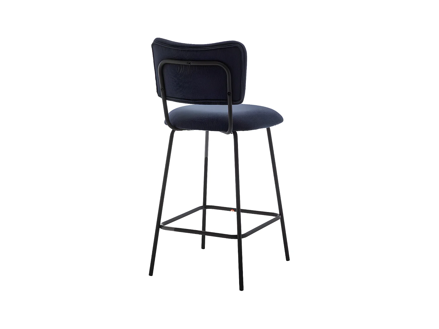 Vander - Lot de 2 chaises de bar en velours côtelé et métal H65cm - Ardoise