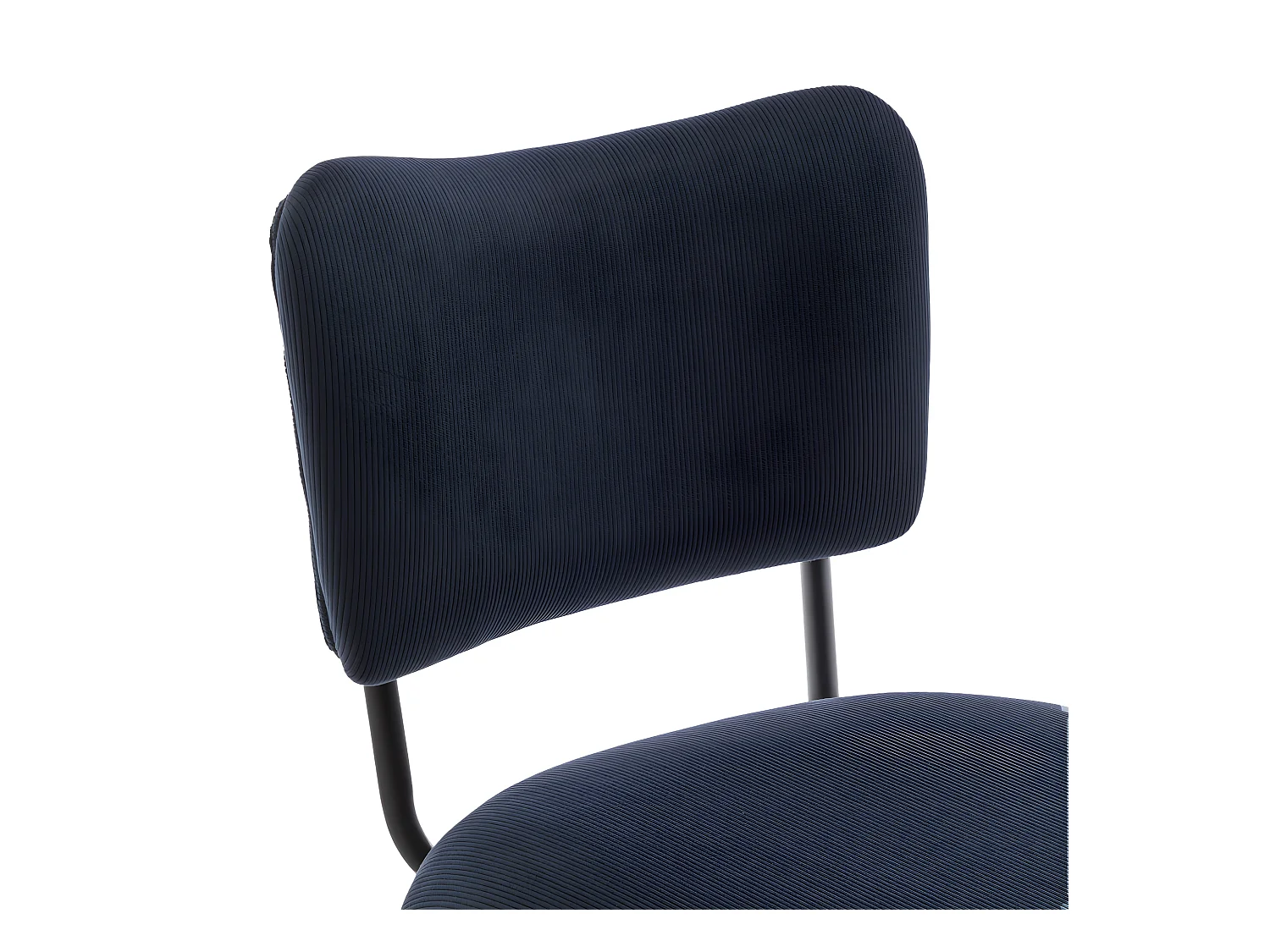 Vander - Lot de 2 chaises de bar en velours côtelé et métal H65cm - Ardoise