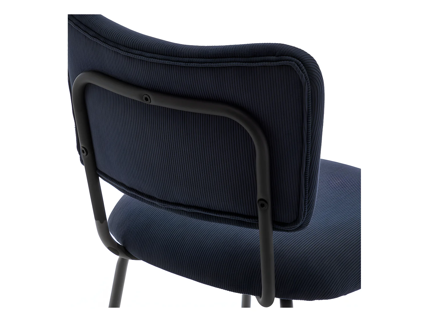 Vander - Lot de 2 chaises de bar en velours côtelé et métal H65cm - Ardoise