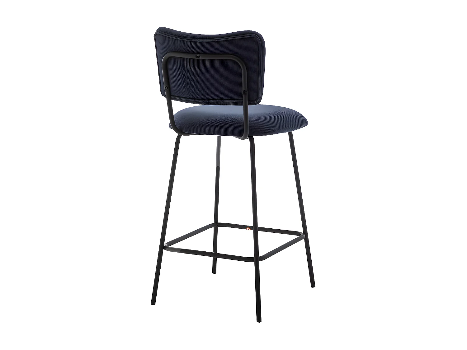 Vander - Lot de 2 chaises de bar en velours côtelé et métal H65cm - Ardoise