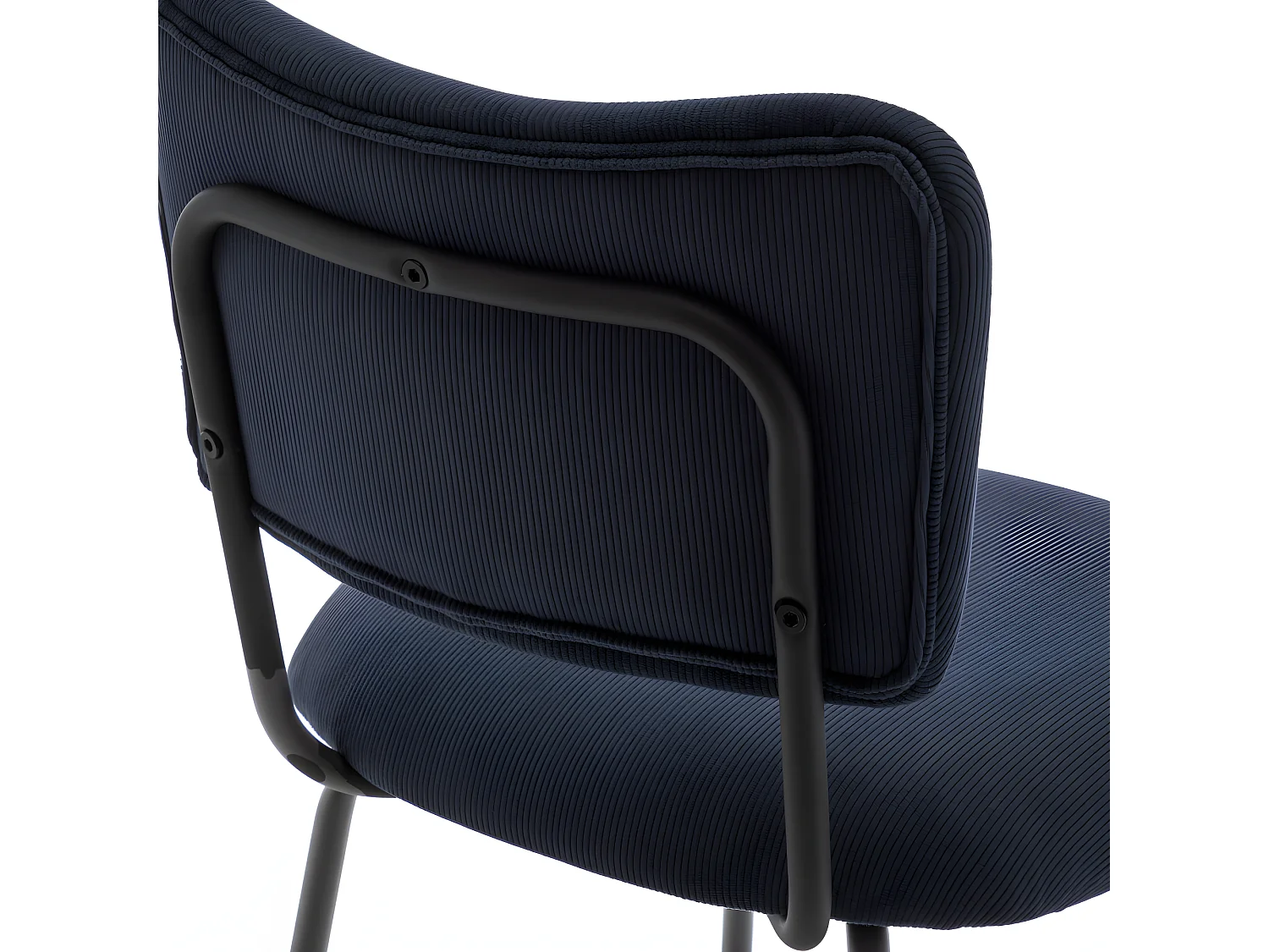 Vander - Lot de 2 chaises de bar en velours côtelé et métal H65cm - Ardoise