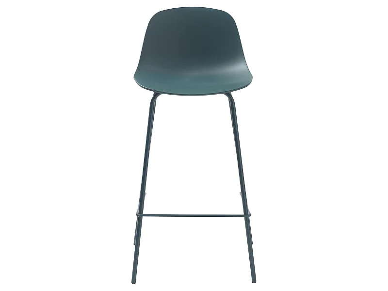 Hel - Lot de 2 chaises de bar en plastique et métal H67,5cm - Vert d'eau