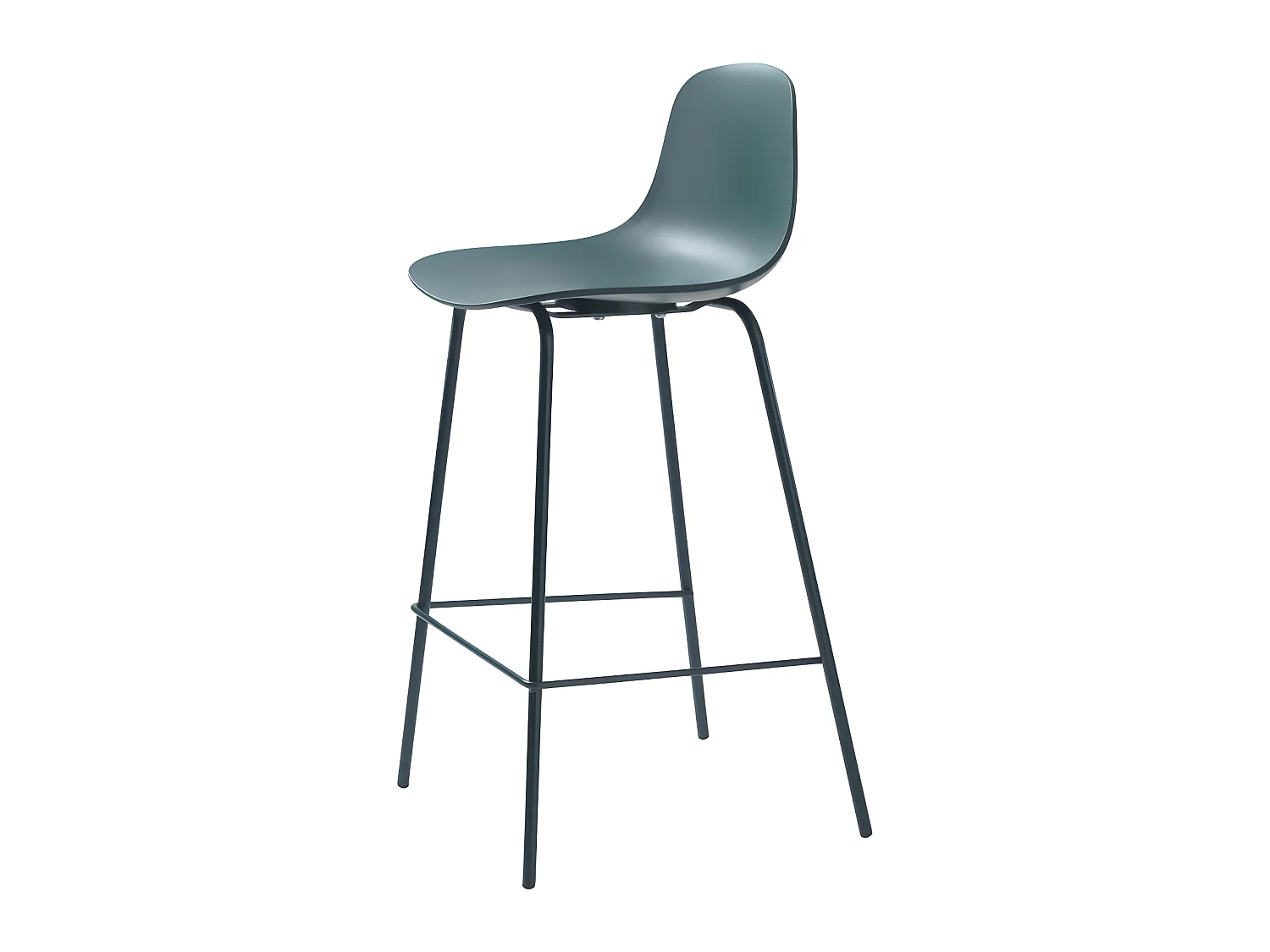 Hel - Lot de 2 chaises de bar en plastique et métal H67,5cm - Vert d'eau