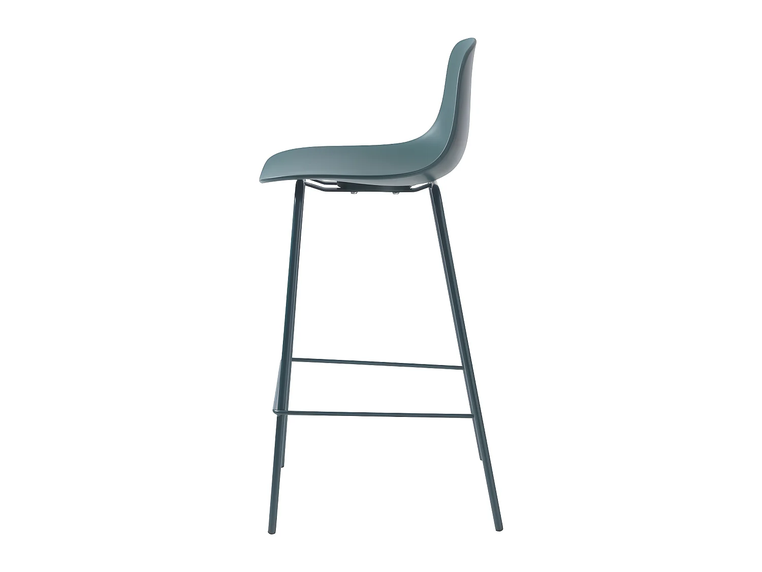 Hel - Lot de 2 chaises de bar en plastique et métal H67,5cm - Vert d'eau