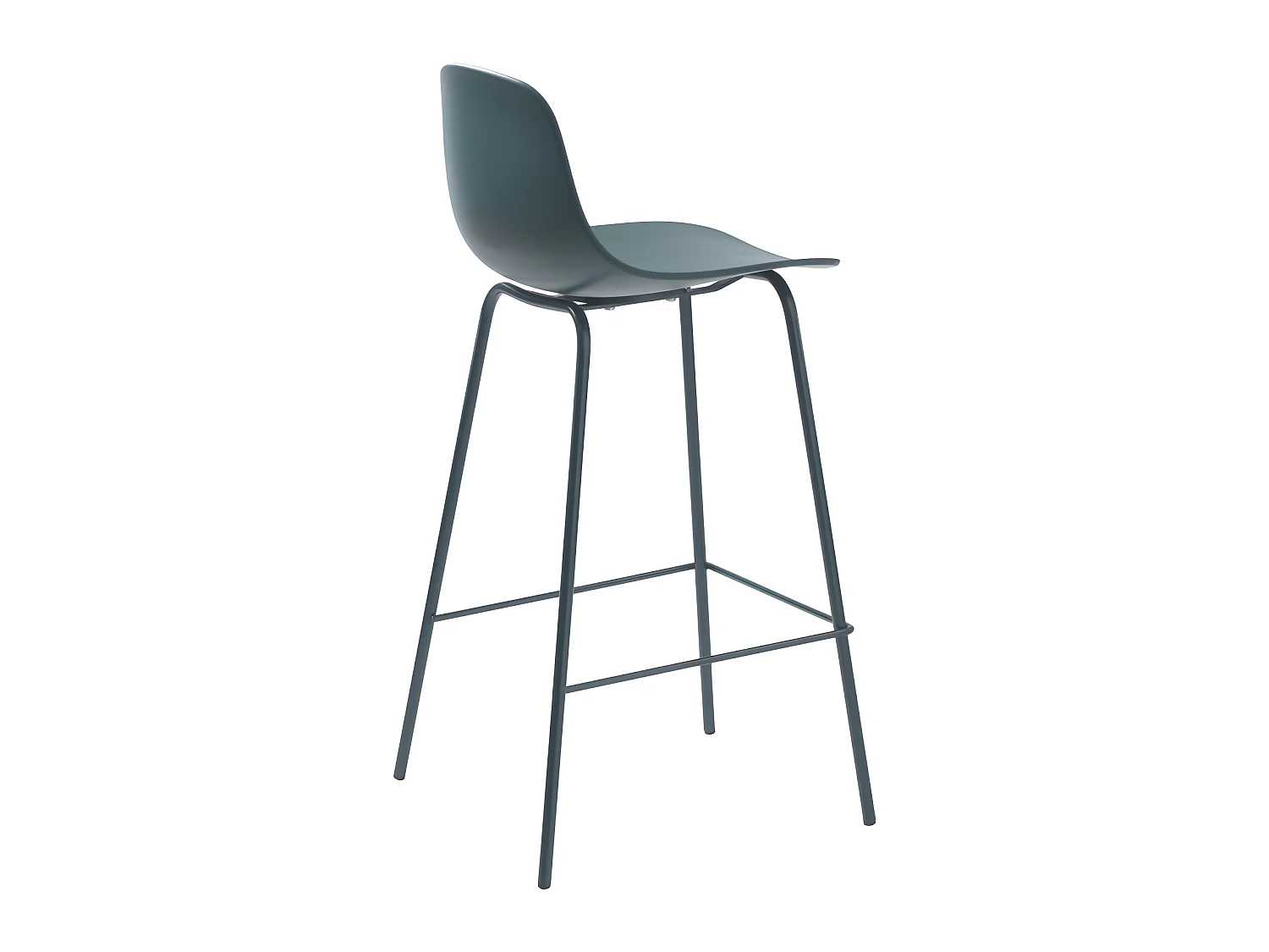 Hel - Lot de 2 chaises de bar en plastique et métal H67,5cm - Vert d'eau