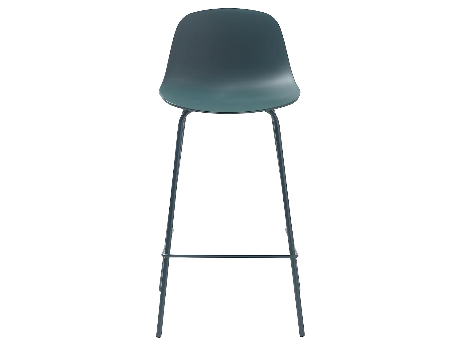 Hel - Lot de 2 chaises de bar en plastique et métal H67,5cm - Vert d'eau