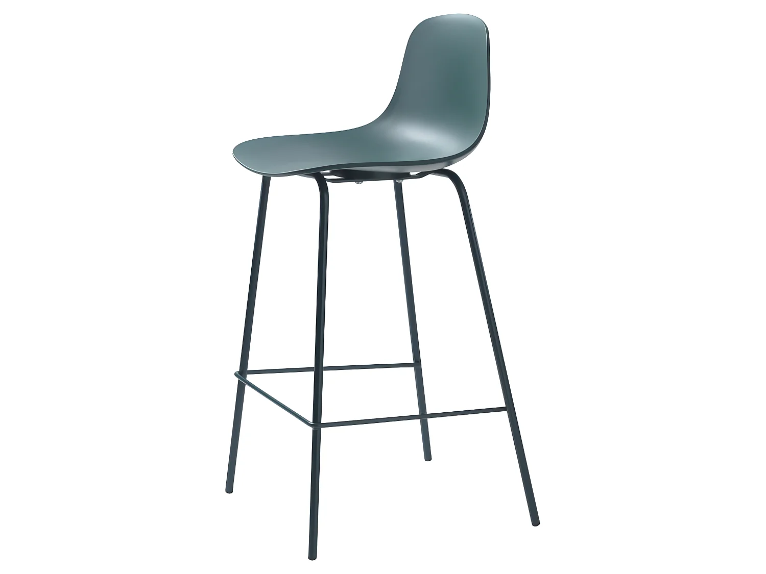 Hel - Lot de 2 chaises de bar en plastique et métal H67,5cm - Vert d'eau