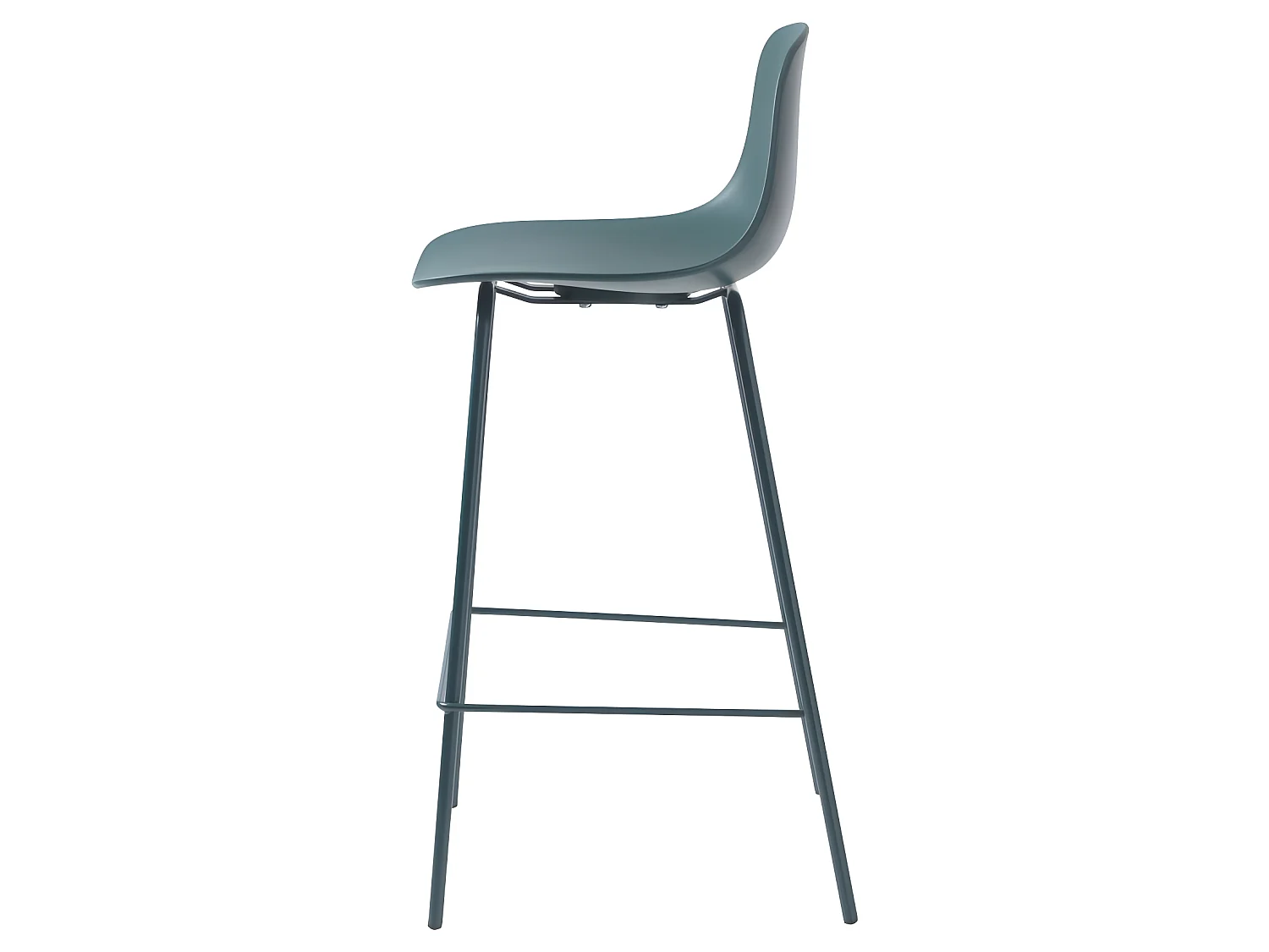 Hel - Lot de 2 chaises de bar en plastique et métal H67,5cm - Vert d'eau