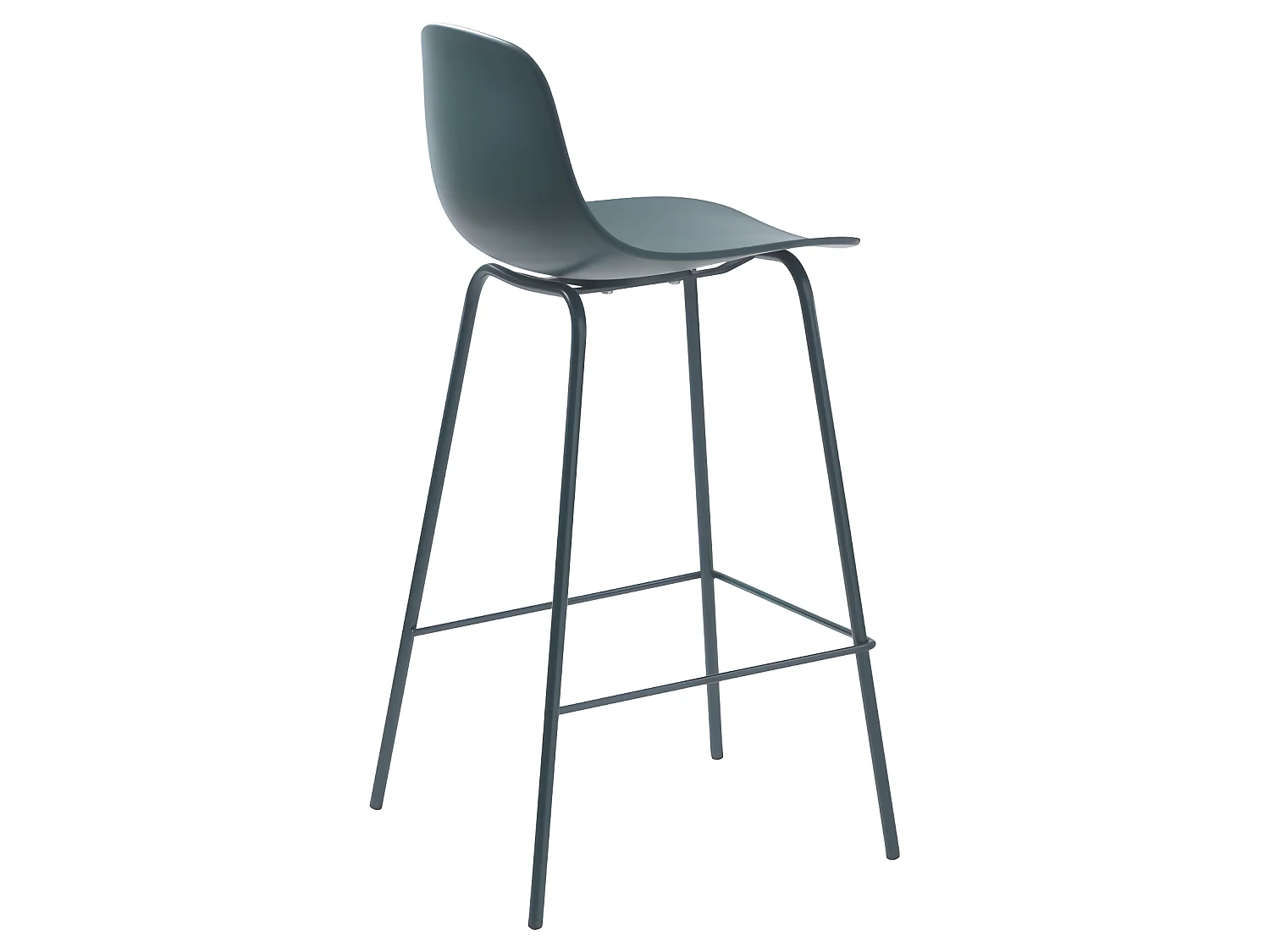 Hel - Lot de 2 chaises de bar en plastique et métal H67,5cm - Vert d'eau