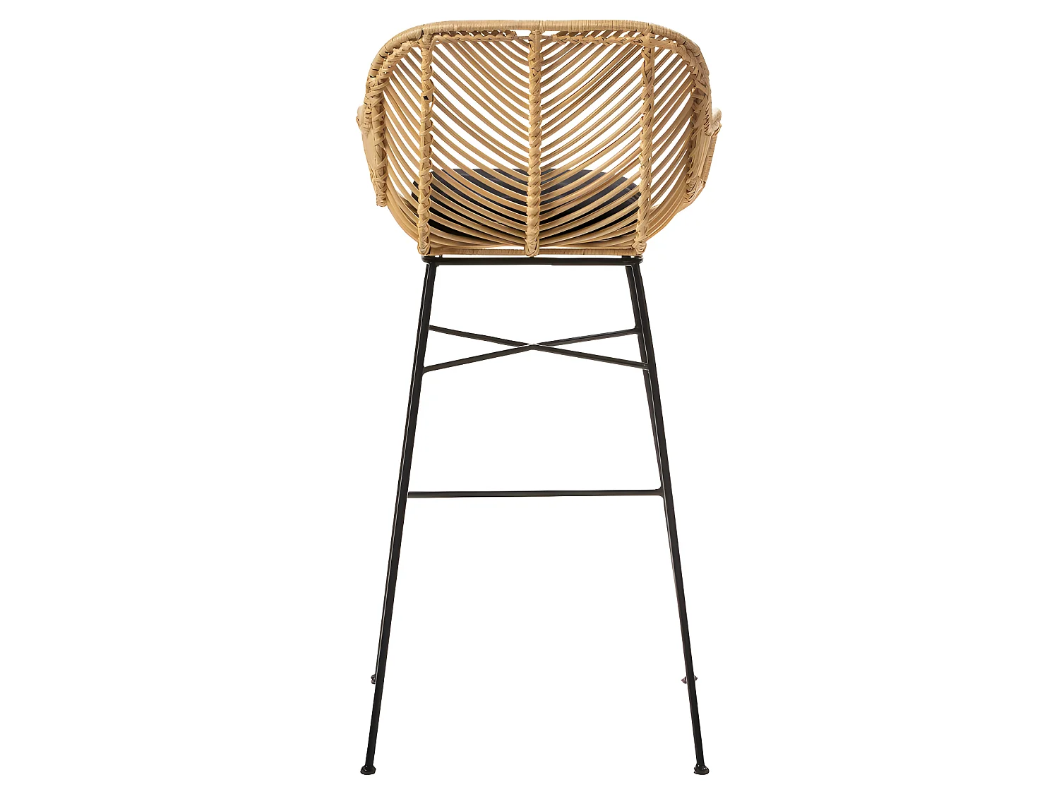 Nunuhai - Lot de 2 tabourets de bar en rotin H76cm - Naturel