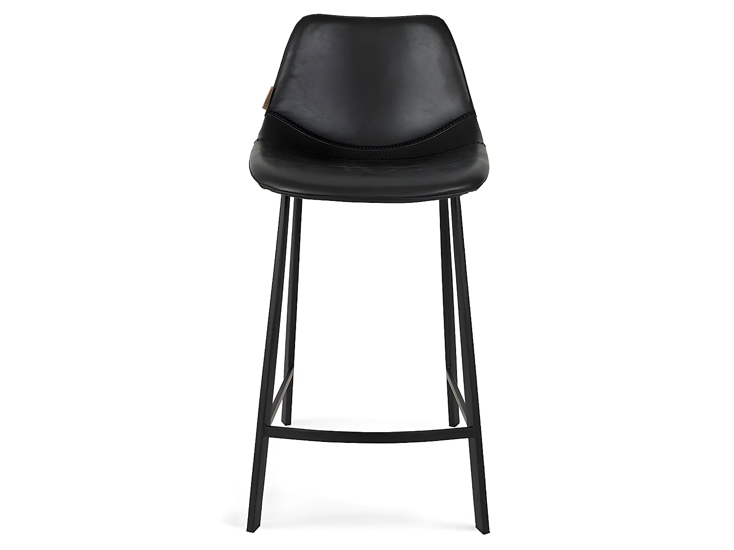 Franky - Lot de 2 tabourets de bar vintage H65cm - Noir