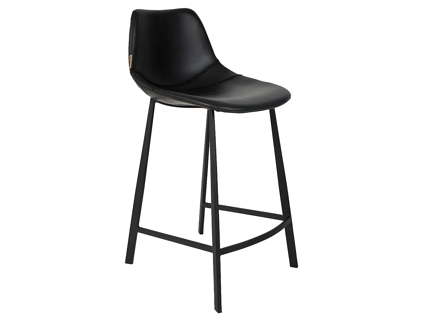 Franky - Lot de 2 tabourets de bar vintage H65cm - Noir