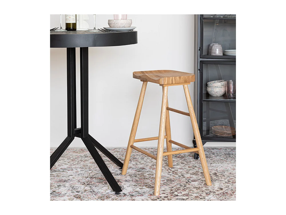 Vander - Tabouret de bar en bois H65,5cm - Bois clair