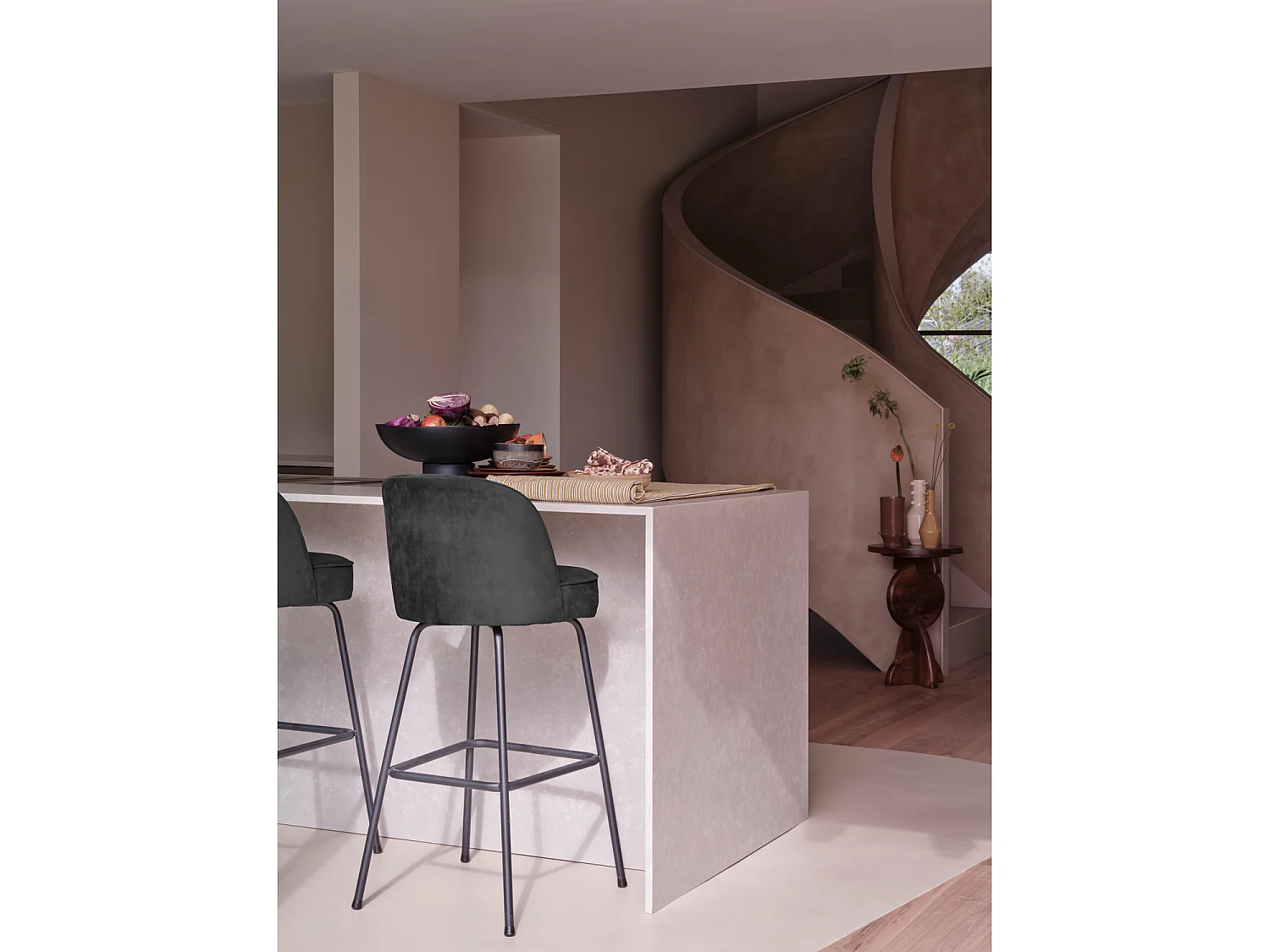 Tabouret de bar en velours VOGUE