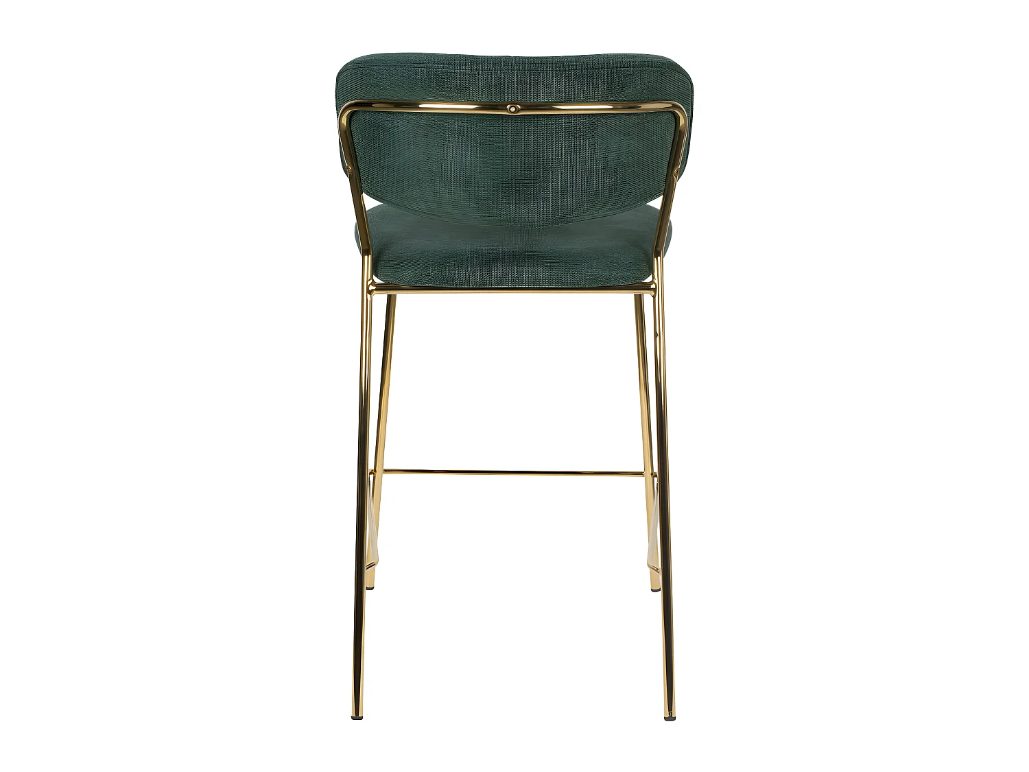 Jolien - Lot de 2 tabourets de bar en tissu avec pieds dorés H65cm - Vert