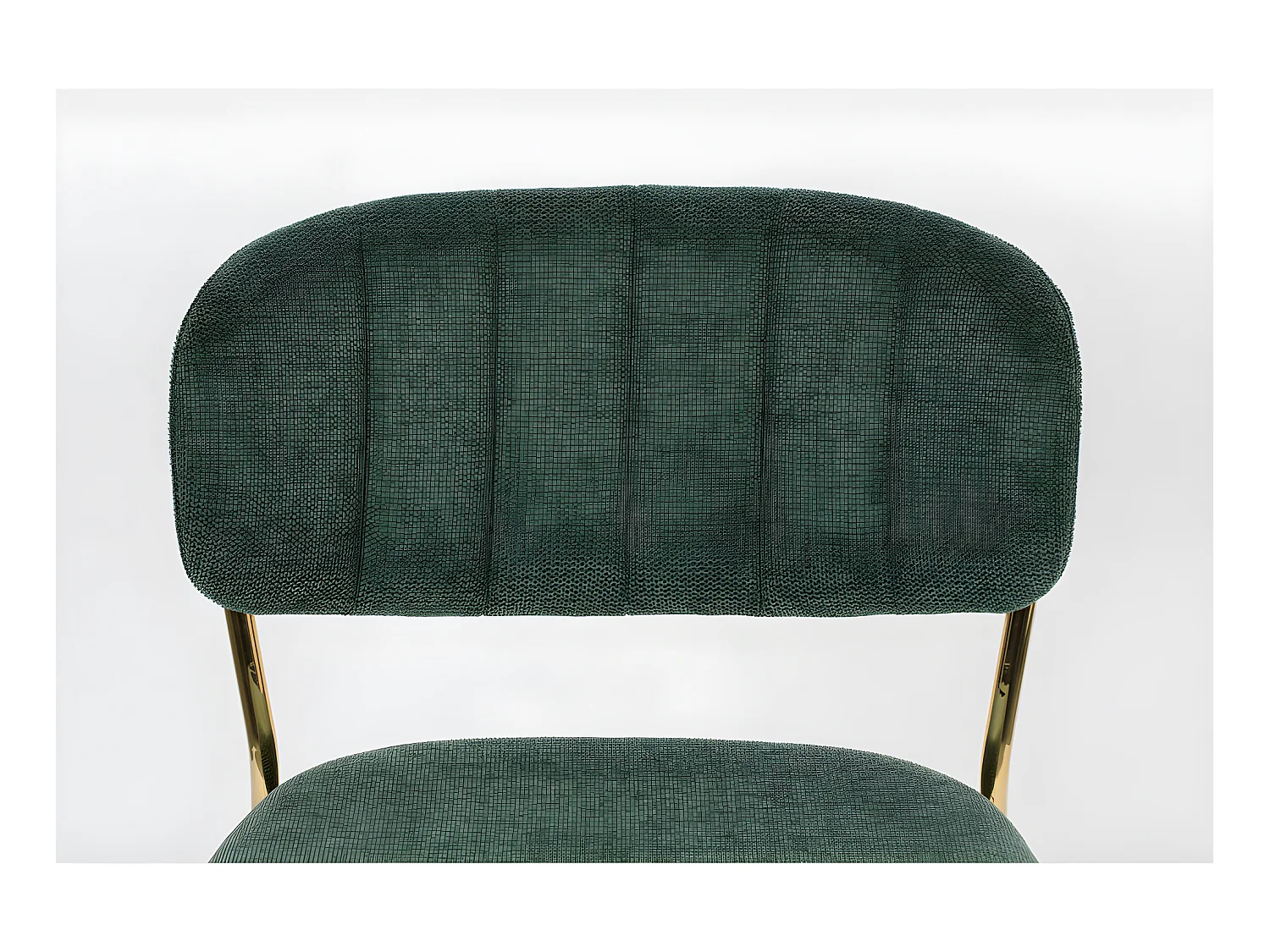 Jolien - Lot de 2 tabourets de bar en tissu avec pieds dorés H65cm - Vert