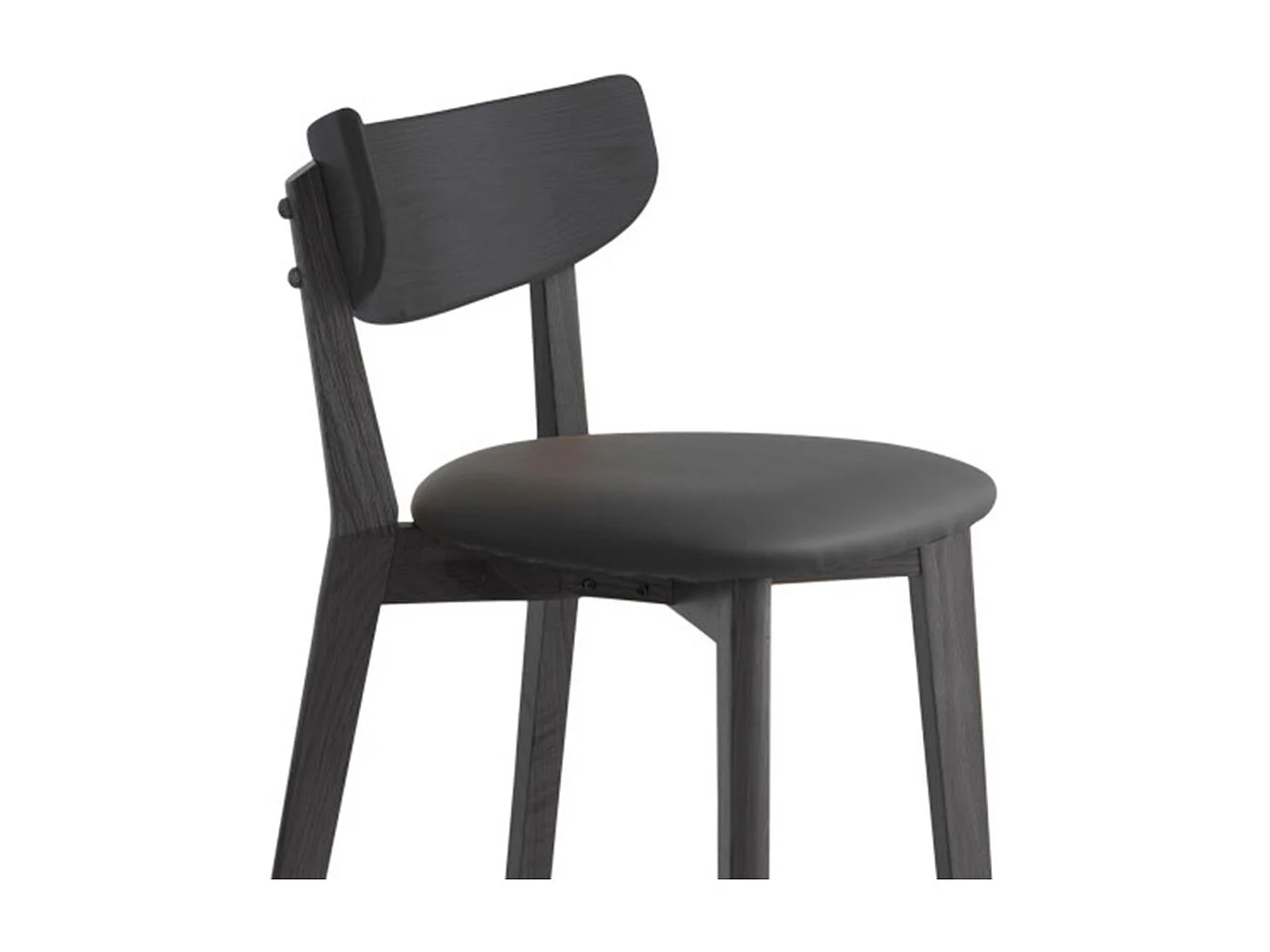 Aude - Lot de 2 chaises de bar en bois et simili H67cm - Noir