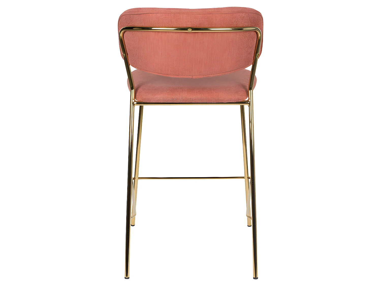 Jolien - Lot de 2 tabourets de bar en tissu avec pieds dorés H65cm - Rose