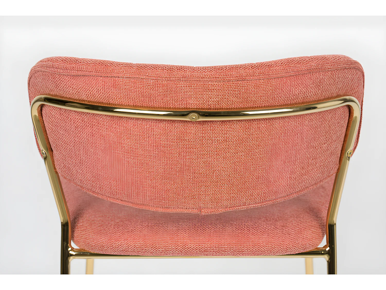 Jolien - Lot de 2 tabourets de bar en tissu avec pieds dorés H65cm - Rose