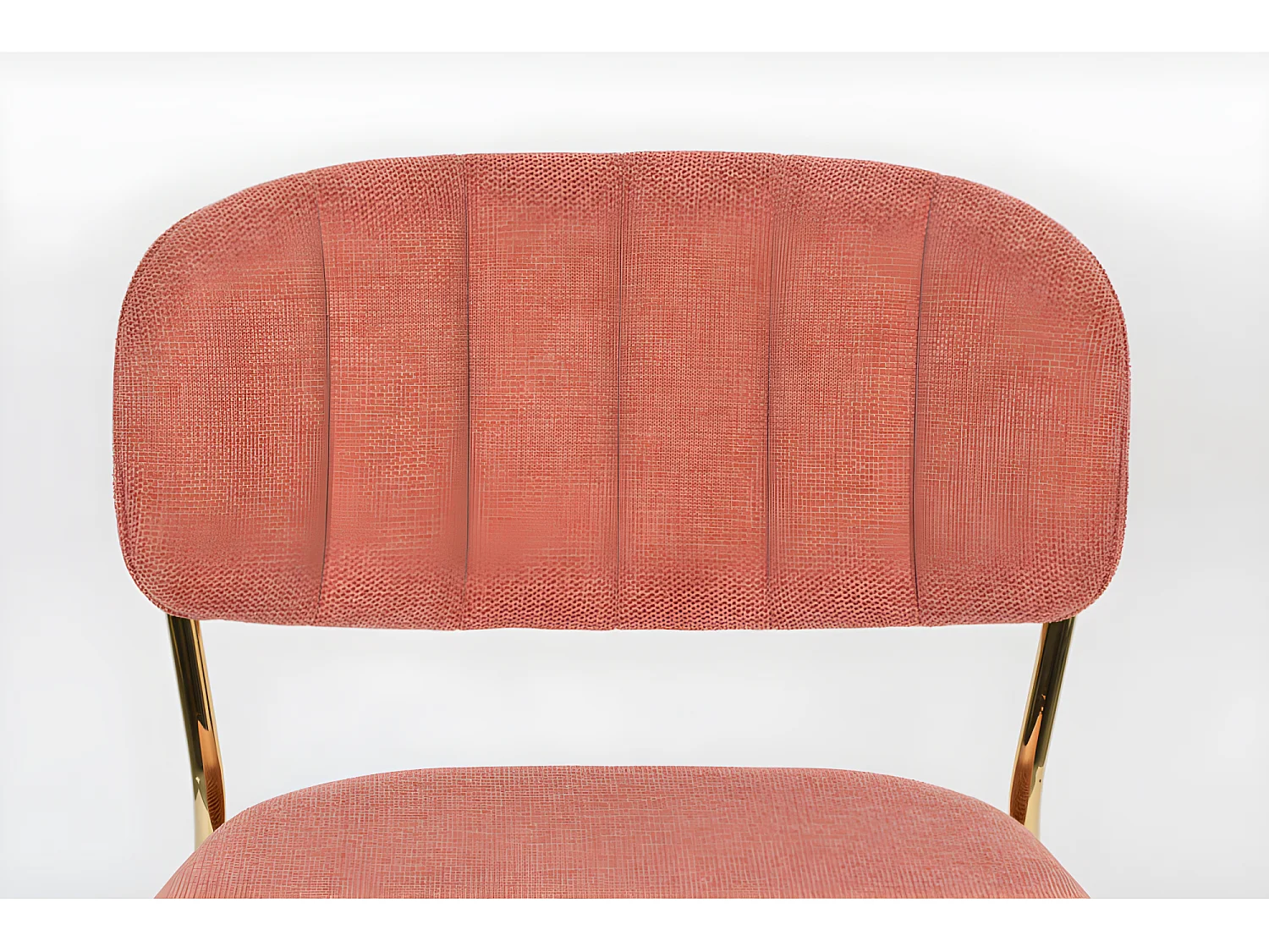 Jolien - Lot de 2 tabourets de bar en tissu avec pieds dorés H65cm - Rose