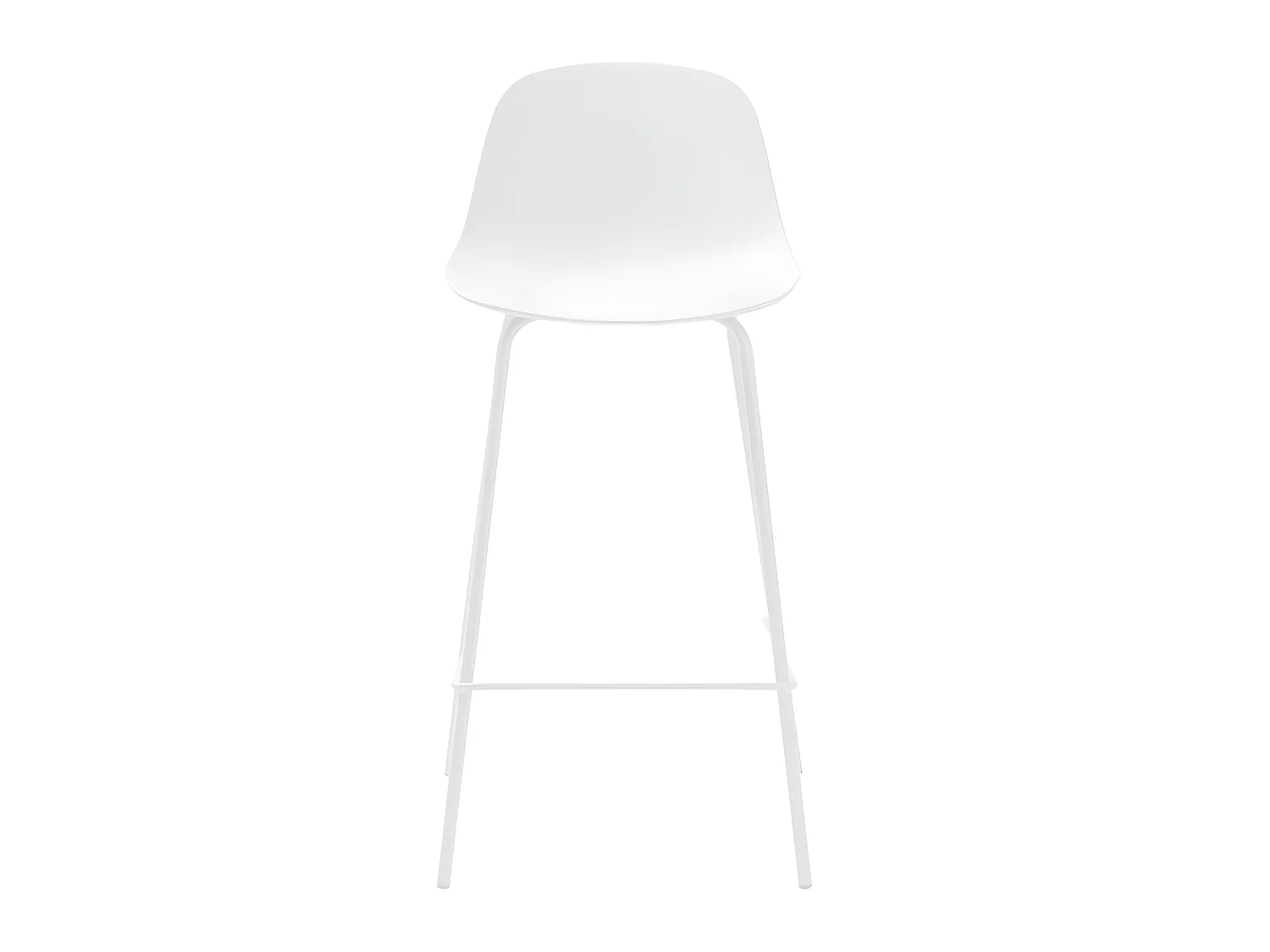 Hel - Lot de 2 chaises de bar en plastique et métal H67,5cm - Blanc