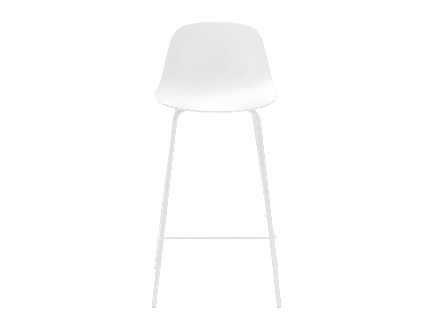 Hel - Lot de 2 chaises de bar en plastique et métal H67,5cm - Blanc