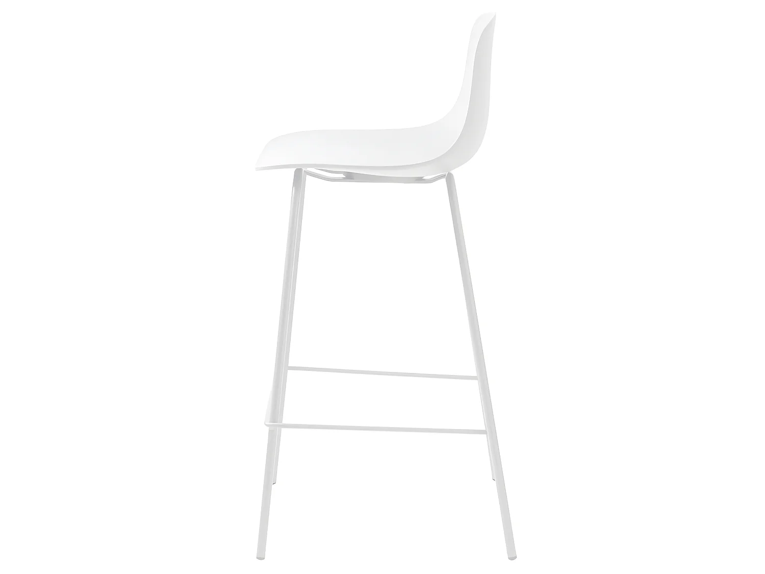 Hel - Lot de 2 chaises de bar en plastique et métal H67,5cm - Blanc