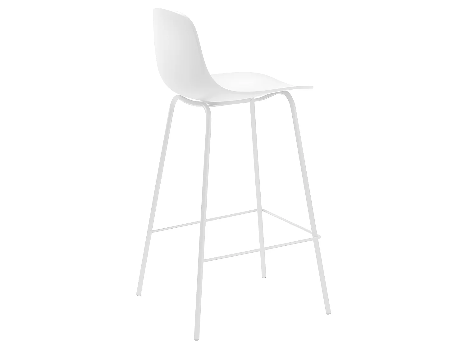 Hel - Lot de 2 chaises de bar en plastique et métal H67,5cm - Blanc