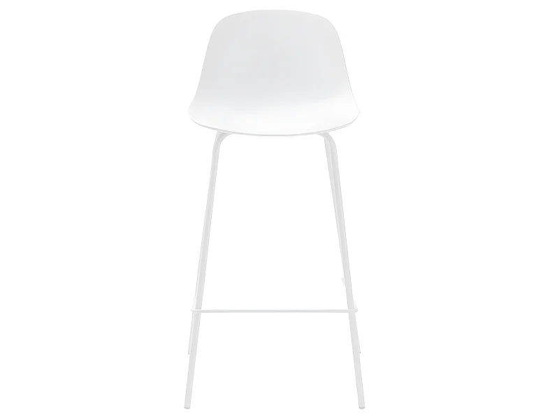 Hel - Lot de 2 chaises de bar en plastique et métal H67,5cm - Blanc