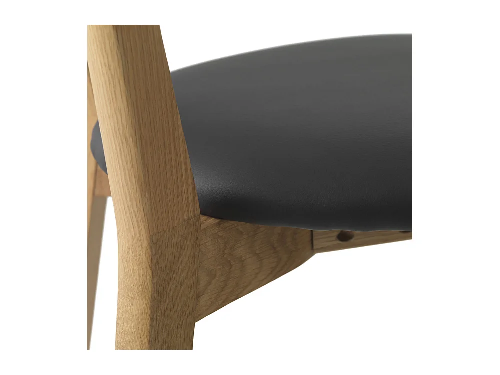 Aude - Lot de 2 chaises de bar en bois et simili H67cm - Bois clair