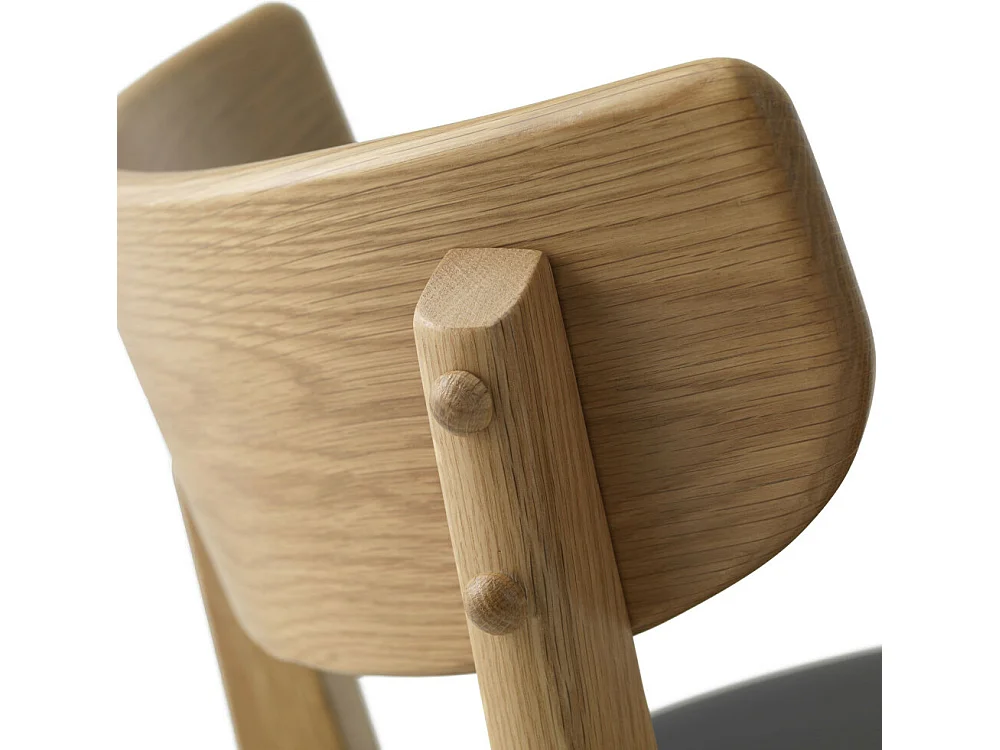 Aude - Lot de 2 chaises de bar en bois et simili H67cm - Bois clair