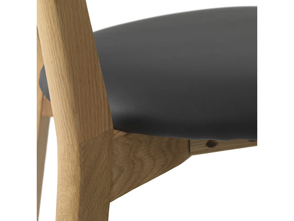 Aude - Lot de 2 chaises de bar en bois et simili H67cm - Bois clair