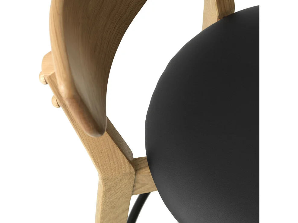 Aude - Lot de 2 chaises de bar en bois et simili H67cm - Bois clair