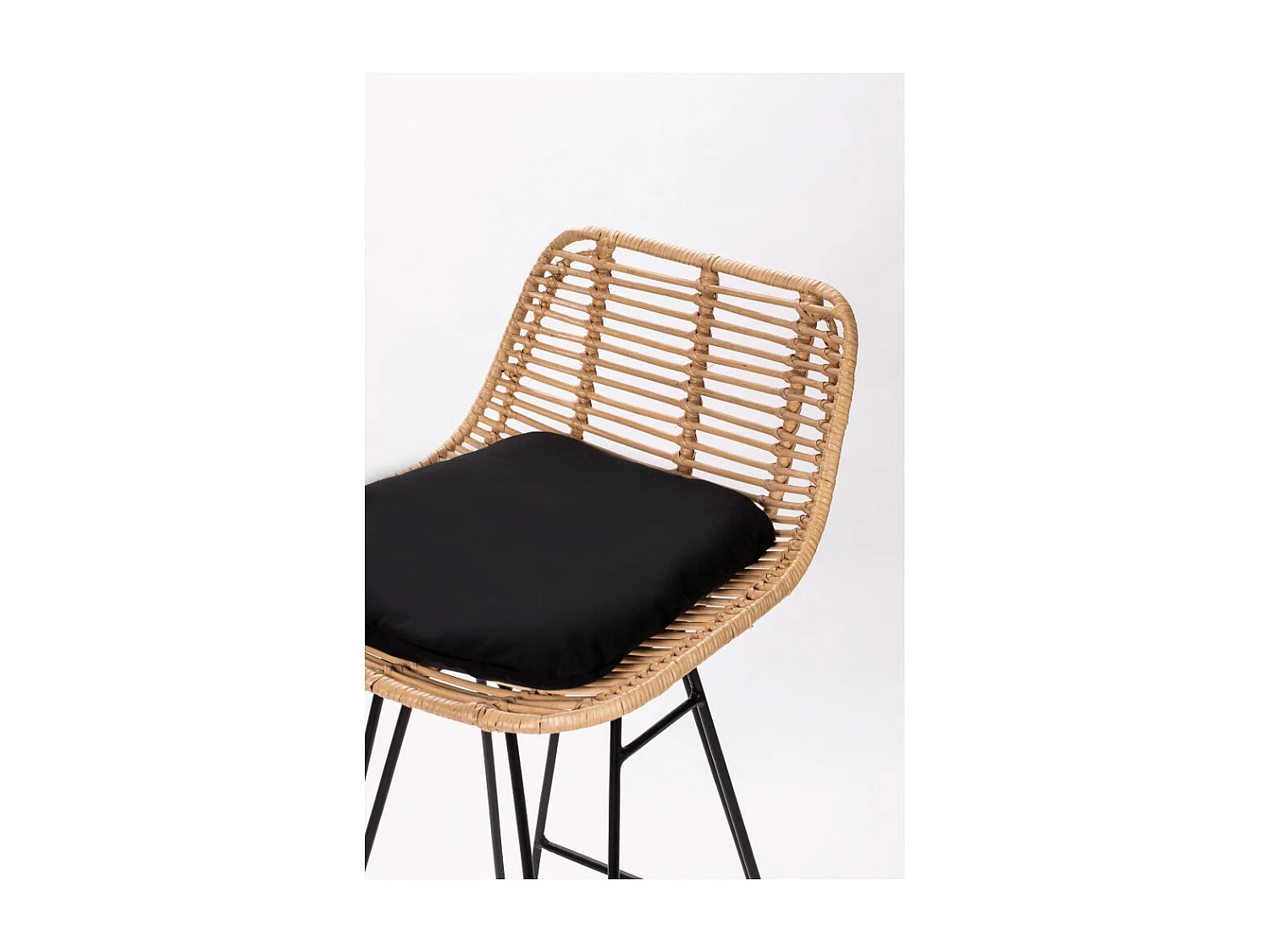 Capurgana - Lot de 2 chaises de bar design en rotin H67cm - Naturel