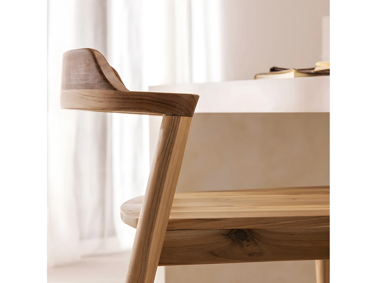 Joko - Lot de 2 chaises de bar en teck H65cm - Bois