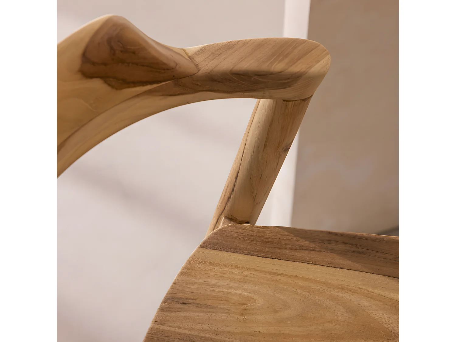 Joko - Lot de 2 chaises de bar en teck H65cm - Bois