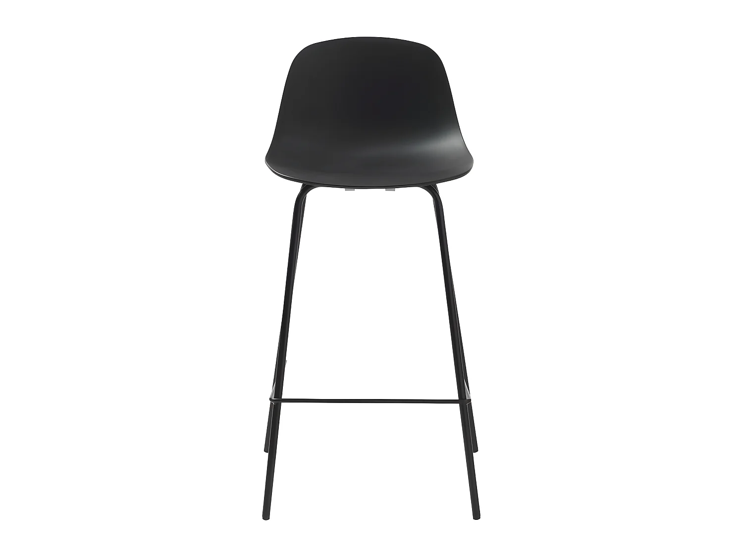 Hel - Lot de 2 chaises de bar en plastique et métal H67,5cm - Noir