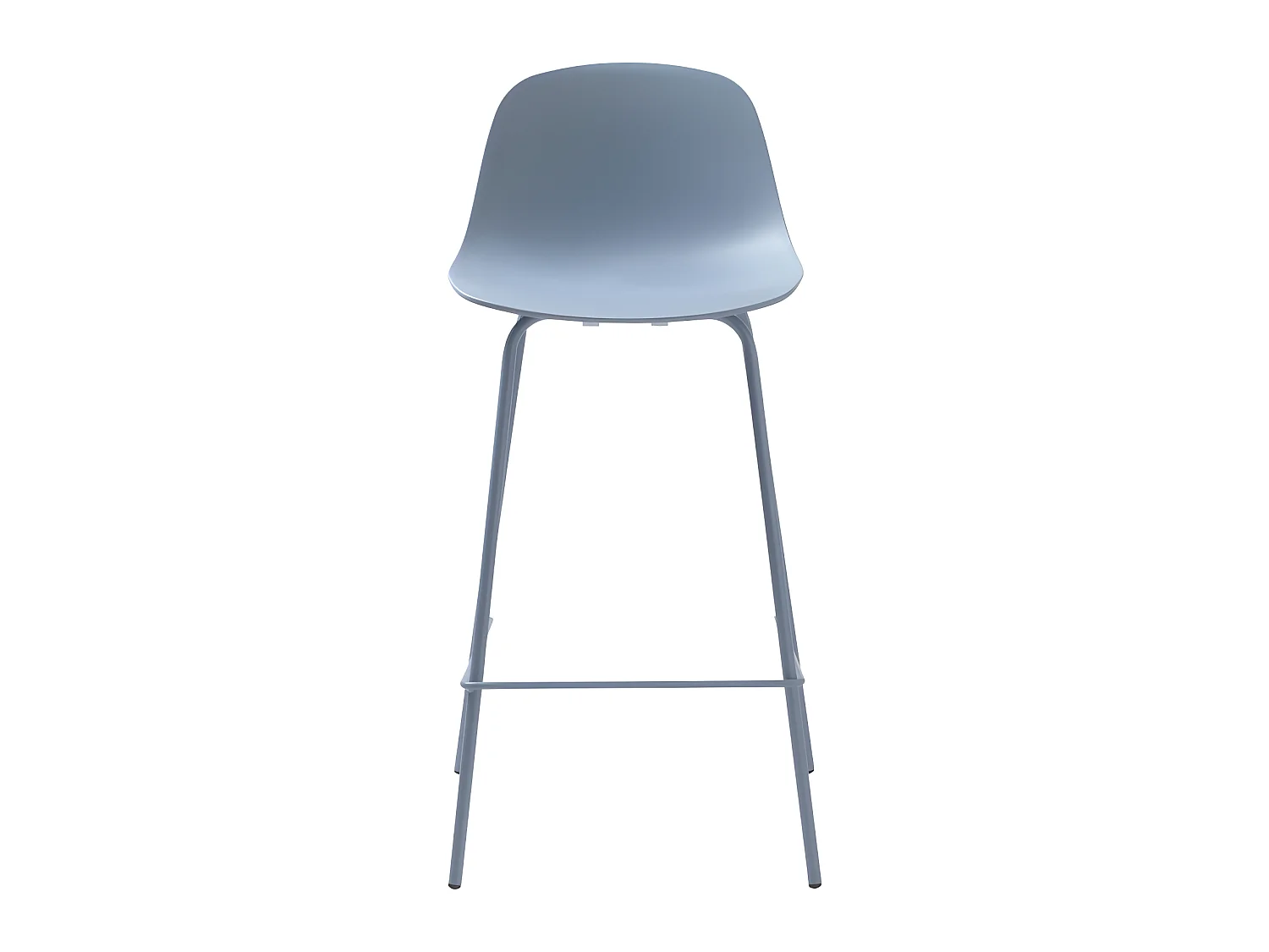 Hel - Lot de 2 chaises de bar en plastique et métal H67,5cm - Bleu