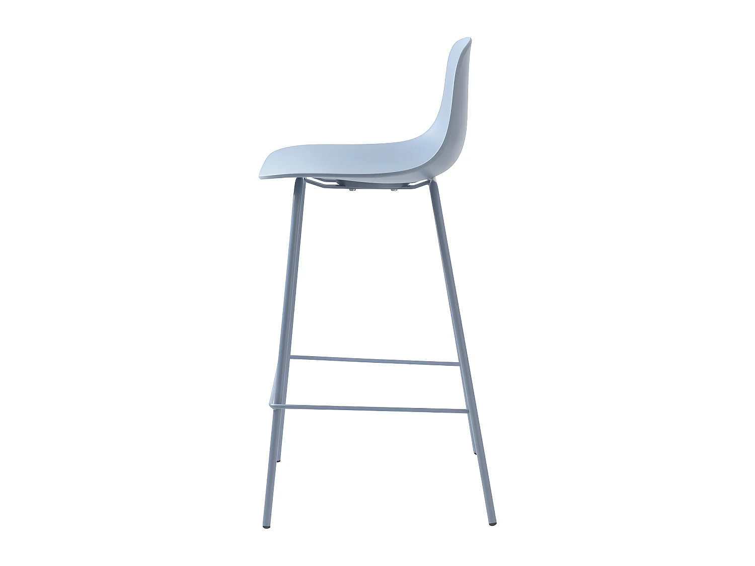 Hel - Lot de 2 chaises de bar en plastique et métal H67,5cm - Bleu