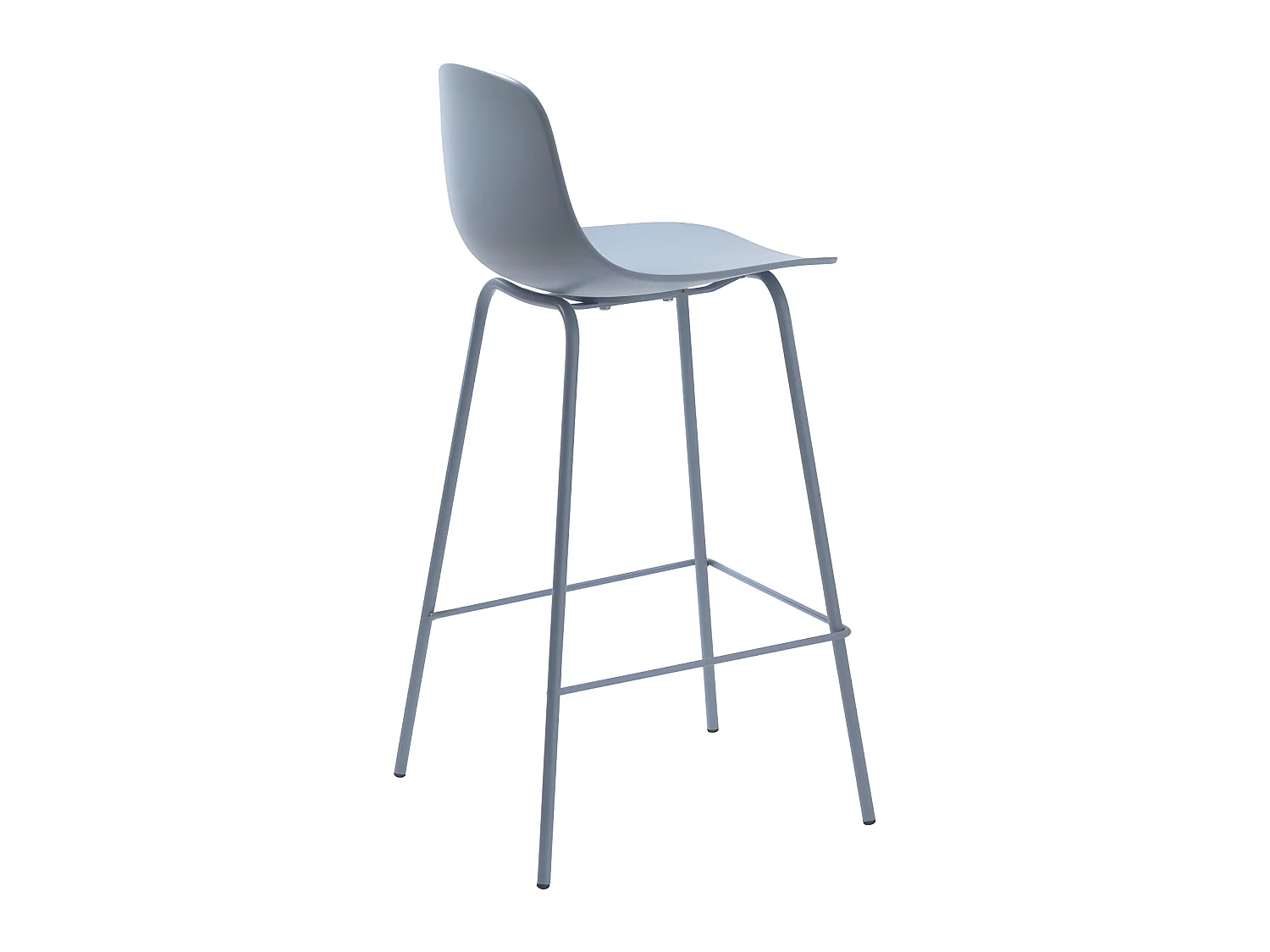 Hel - Lot de 2 chaises de bar en plastique et métal H67,5cm - Bleu